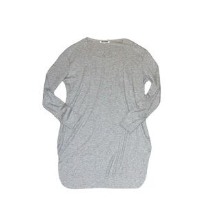 Joah‎ Brown Nightingale Gray Ribbed Long Sleeve Tunic Sweater Dress